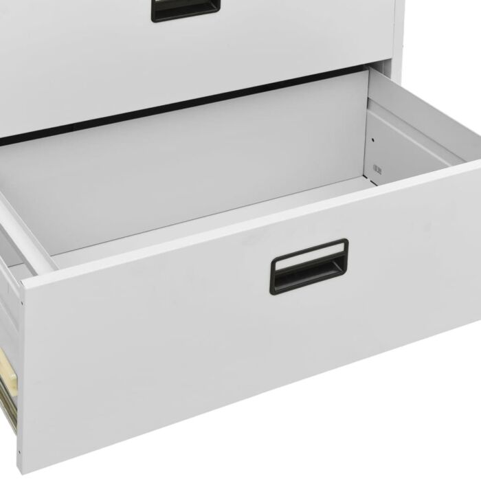 Vidaxl Filing Cabinet Light Grey 90x46x164 Cm Steel