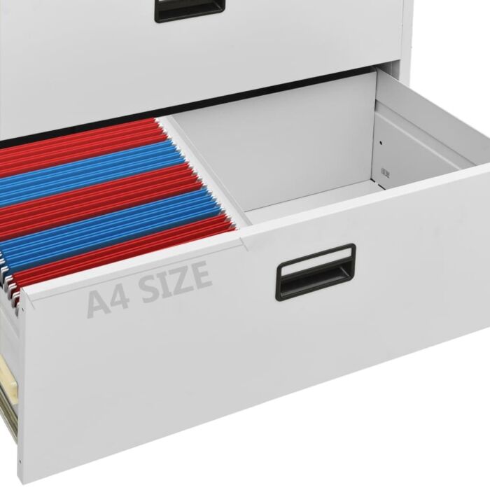 Vidaxl Filing Cabinet Light Grey 90x46x164 Cm Steel