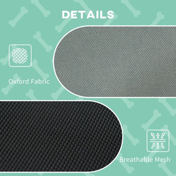 Pawhut Raised Dog Bed Waterproof Elevated Pet Cot With Breathable Mesh Uv Protection Canopy Grey, For Medium Dogs, 76 X 61 X 73cm