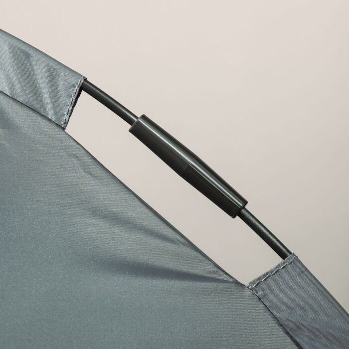 Pawhut Raised Dog Bed Waterproof Elevated Pet Cot With Breathable Mesh Uv Protection Canopy Grey, For Medium Dogs, 76 X 61 X 73cm