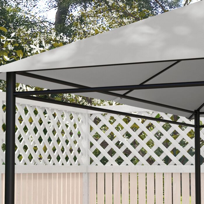 Outsunny 3 X 4m Gazebo Canopy Replacement Cover, Gazebo Roof Replacement (top Cover Only), Light Grey