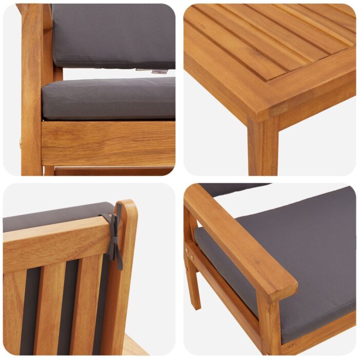 Vidaxl 3 Piece Garden Sofa Set With Cushions Solid Wood Acacia