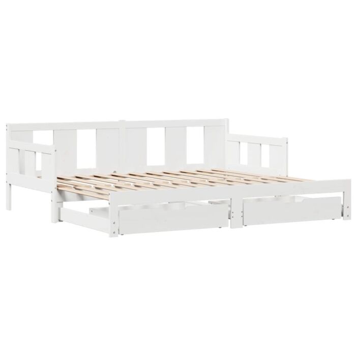 Vidaxl Daybed With Trundle And Drawers Without Mattress White 80x200 Cm