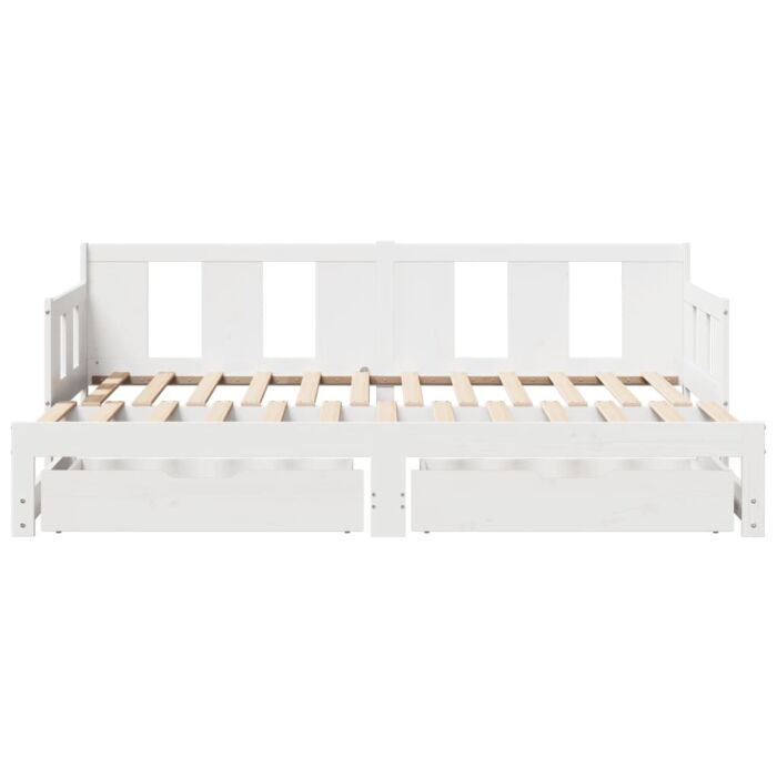 Vidaxl Daybed With Trundle And Drawers Without Mattress White 80x200 Cm