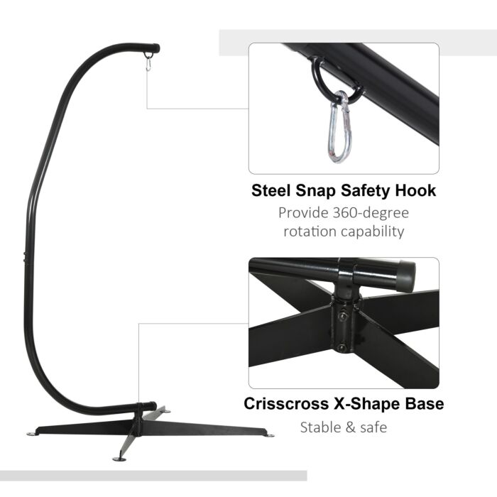 Outsunny Hanging Hammock Stand Hammock Chair Stand C Stand Steel Heavy Duty Stand For Air Porch Swing Chair (only Construction)