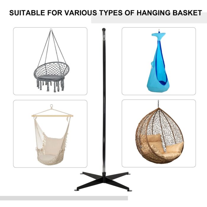 Outsunny Hanging Hammock Stand Hammock Chair Stand C Stand Steel Heavy Duty Stand For Air Porch Swing Chair (only Construction)