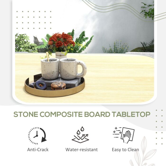 Outsunny 5 Pieces Pe Rattan Dining Sets With Cushions, Space-saving Design Rattan Cube Garden Furniture With Stone Composite Board Top, Grey