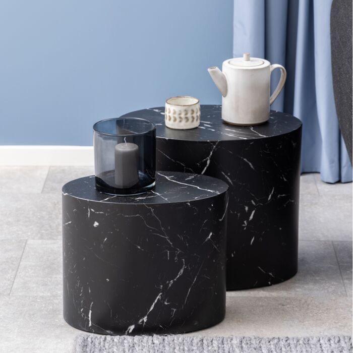 Mice Oval Coffee Table Set In Black