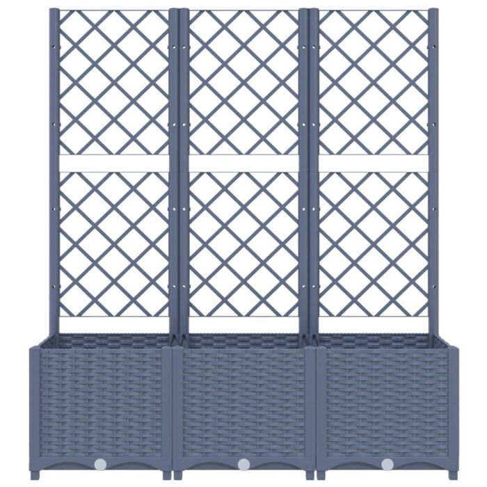 Vidaxl Garden Planter With Trellis Blue Grey 120x40x136 Cm Pp