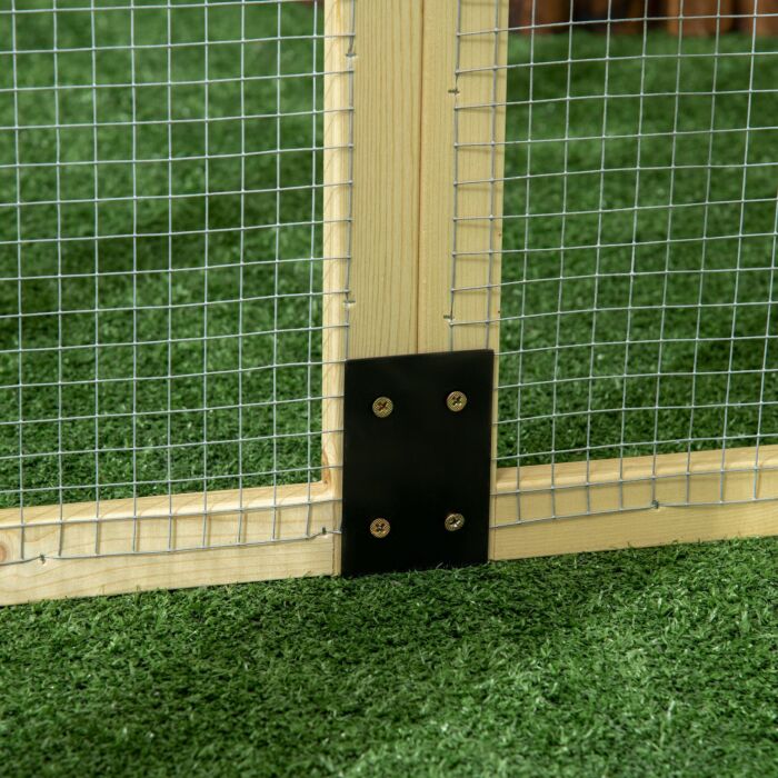 Pawhut Large Chicken Run, Wooden Chicken Coop, With Combinable Design - Natural Wood Finish