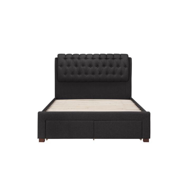 Valentino Double Bed Charcoal
