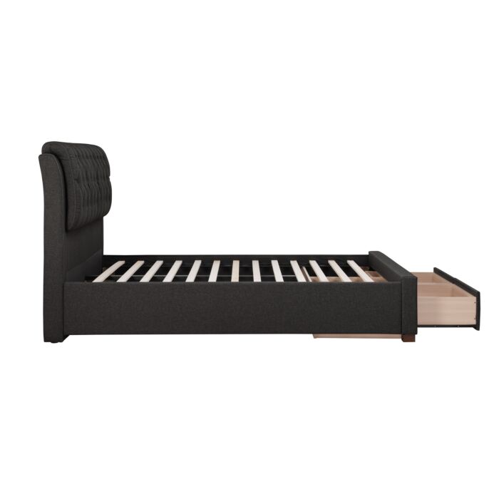 Valentino Double Bed Charcoal