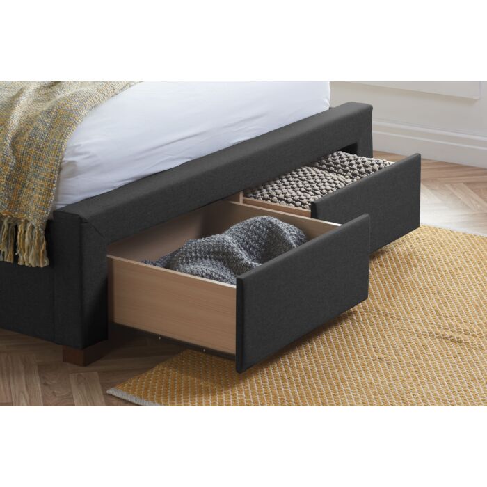 Valentino Double Bed Charcoal