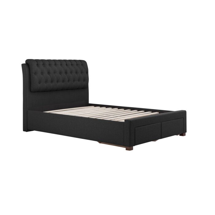 Valentino Double Bed Charcoal