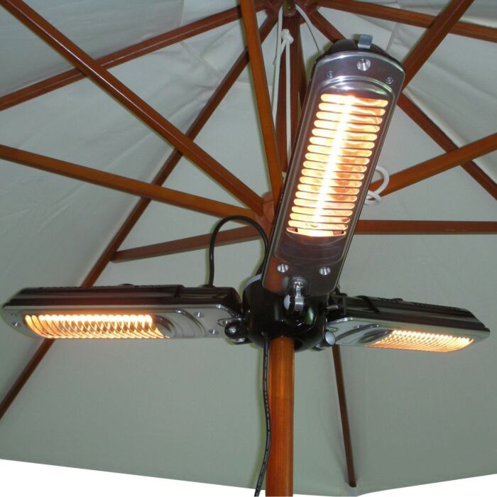 Outsunny Electric Umbrella Parasol Mounted Infrared Heater 2000w Patio Gazebo Outdoor Use