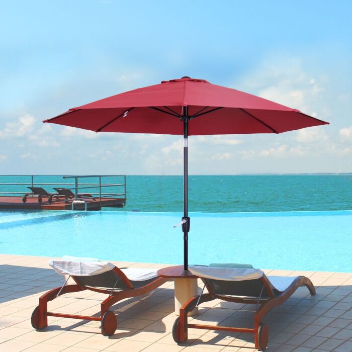 Outsunny Φ2.6m Umbrella Parasol-red