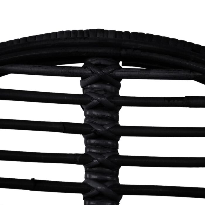 Vidaxl Dining Chairs 4 Pcs Black Natural Rattan