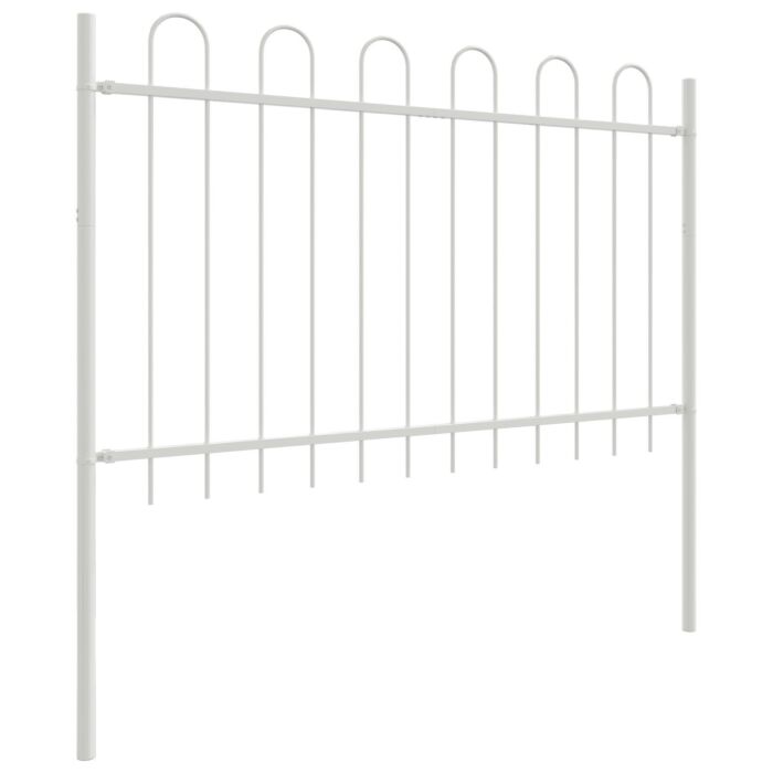 Vidaxl Garden Fence With Hoop Top White 10.2x1 M Steel