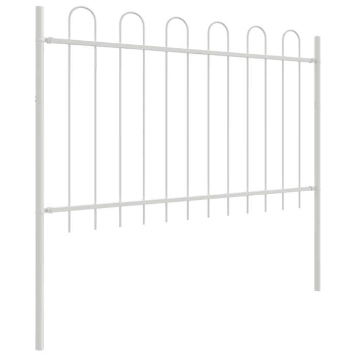 Vidaxl Garden Fence With Hoop Top White 10.2x1 M Steel