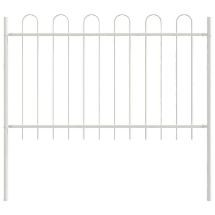 Vidaxl Garden Fence With Hoop Top White 10.2x1 M Steel