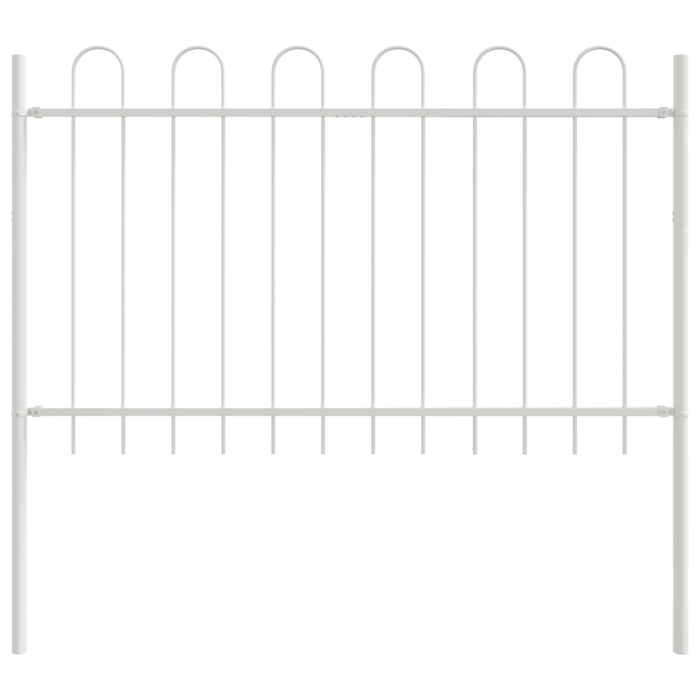 Vidaxl Garden Fence With Hoop Top White 10.2x1 M Steel