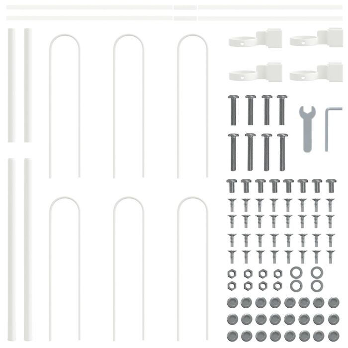 Vidaxl Garden Fence With Hoop Top White 10.2x1 M Steel