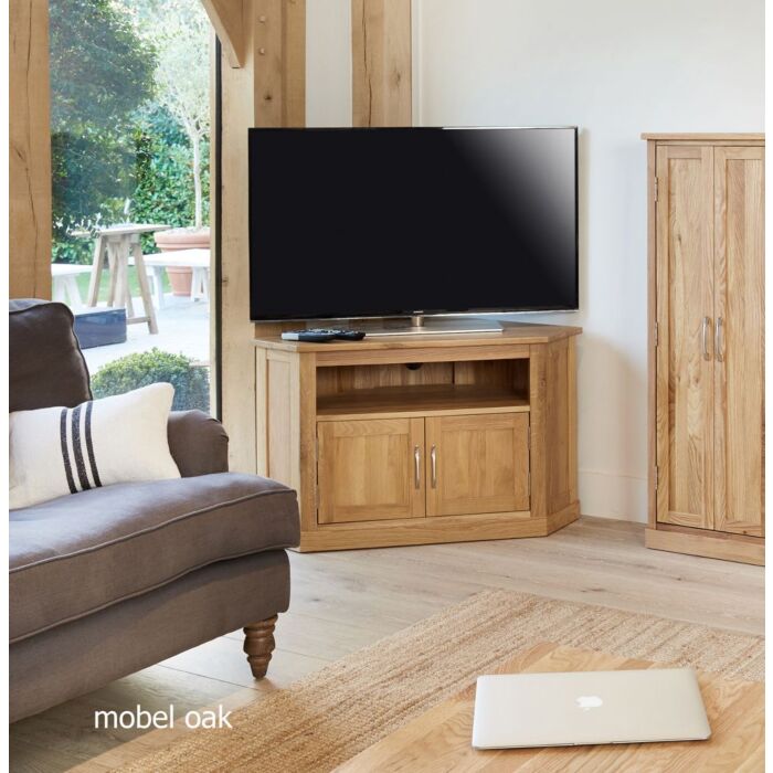 Mobel Oak Corner Television Cabinet