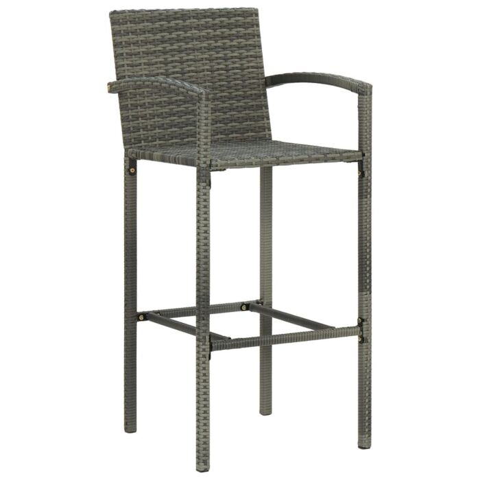 Vidaxl 5 Piece Garden Bar Poly Rattan Grey