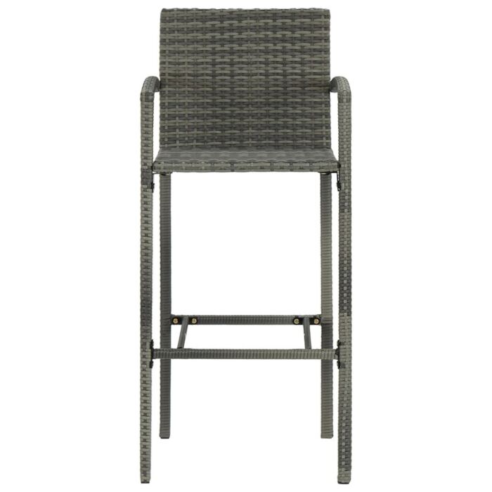 Vidaxl 5 Piece Garden Bar Poly Rattan Grey