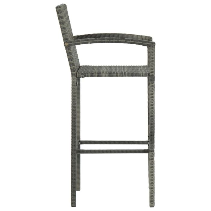 Vidaxl 5 Piece Garden Bar Poly Rattan Grey