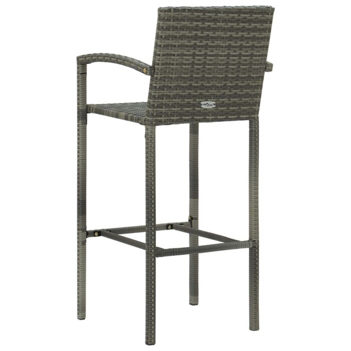 Vidaxl 5 Piece Garden Bar Poly Rattan Grey