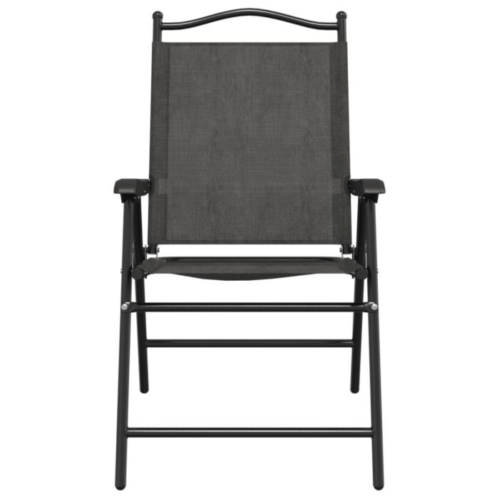 Vidaxl Folding Garden Chairs 8 Pcs Melange Grey Steel And Textilene