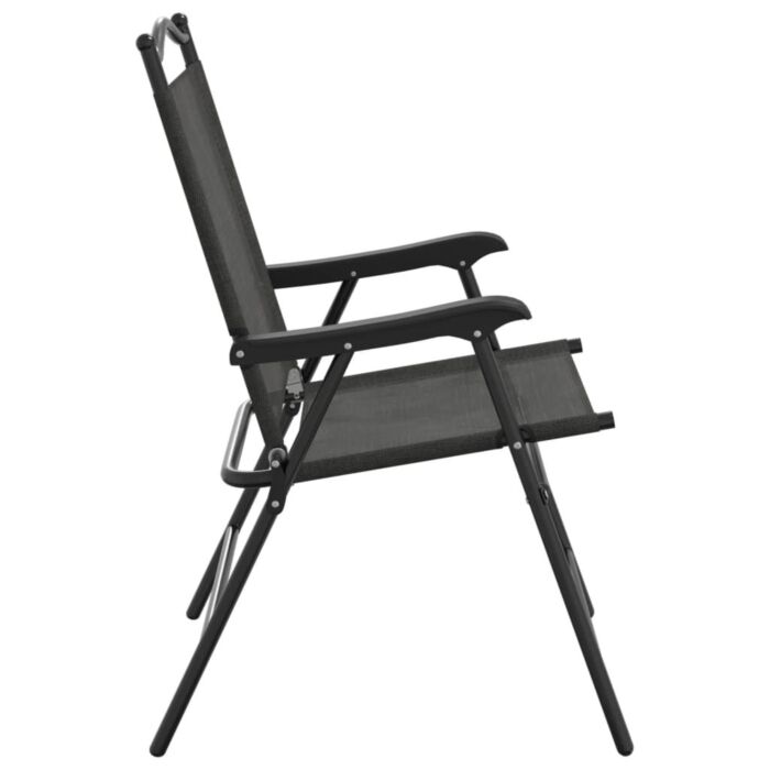 Vidaxl Folding Garden Chairs 8 Pcs Melange Grey Steel And Textilene