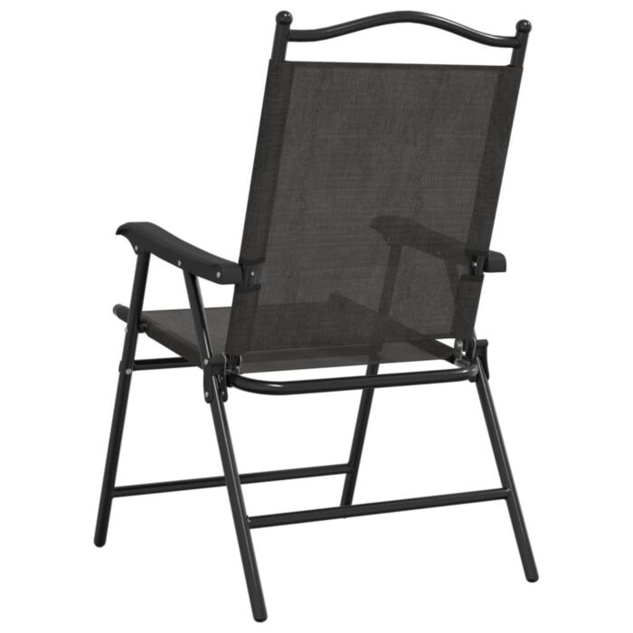 Vidaxl Folding Garden Chairs 8 Pcs Melange Grey Steel And Textilene