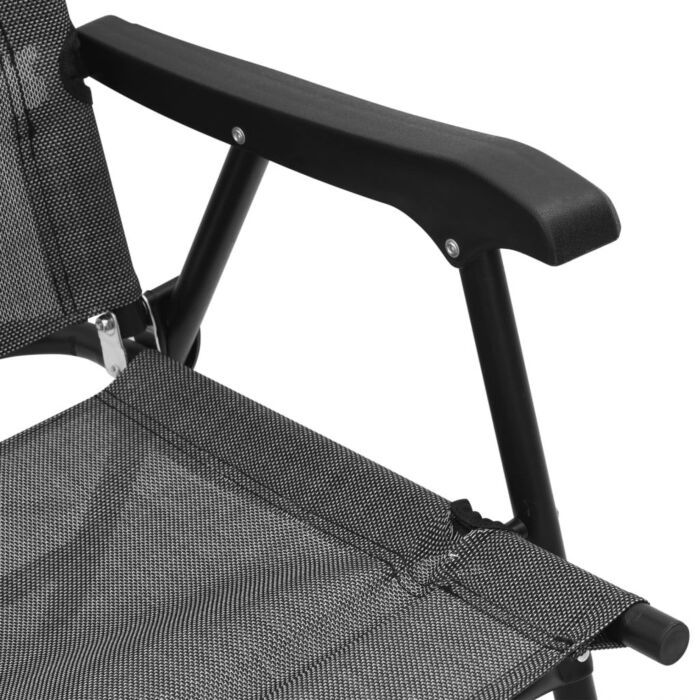 Vidaxl Folding Garden Chairs 8 Pcs Melange Grey Steel And Textilene