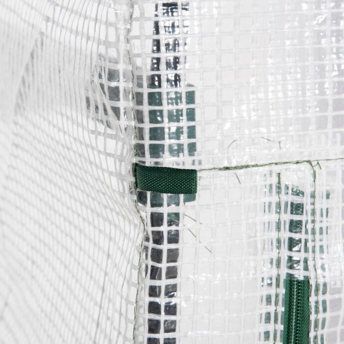 Outsunny 4 Tier Mini Greenhouse, Portable Green House With Steel Frame, Pe Cover, Roll-up Door, 70 X 50 X 160 Cm, White