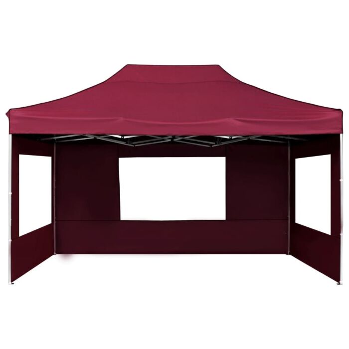 Vidaxl Professional Folding Party Tent With Walls Aluminium 4.5x3 M Wine Red