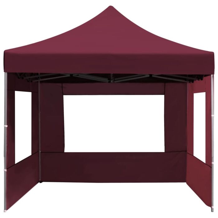 Vidaxl Professional Folding Party Tent With Walls Aluminium 4.5x3 M Wine Red