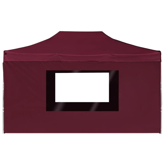 Vidaxl Professional Folding Party Tent With Walls Aluminium 4.5x3 M Wine Red