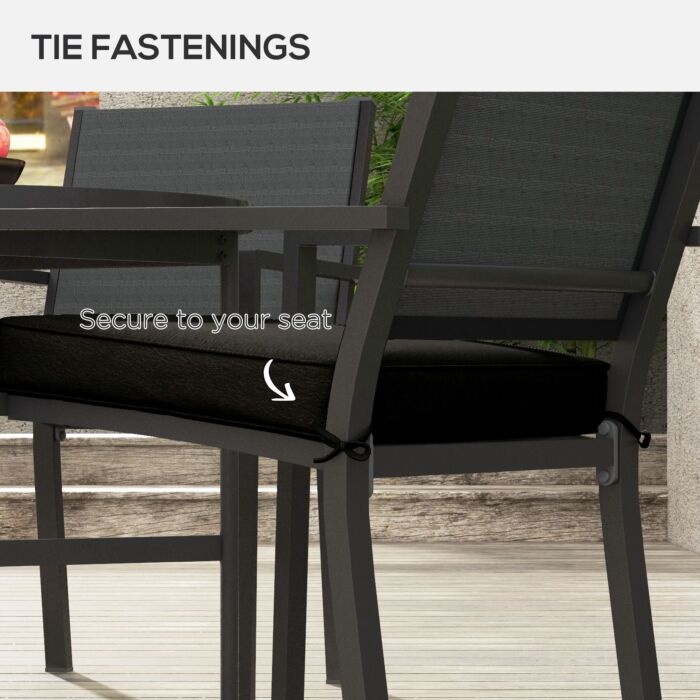 Outsunny 4-piece Seat Cushions Pillow Replacement, Patio Chair Cushions Set With Ties For, Black