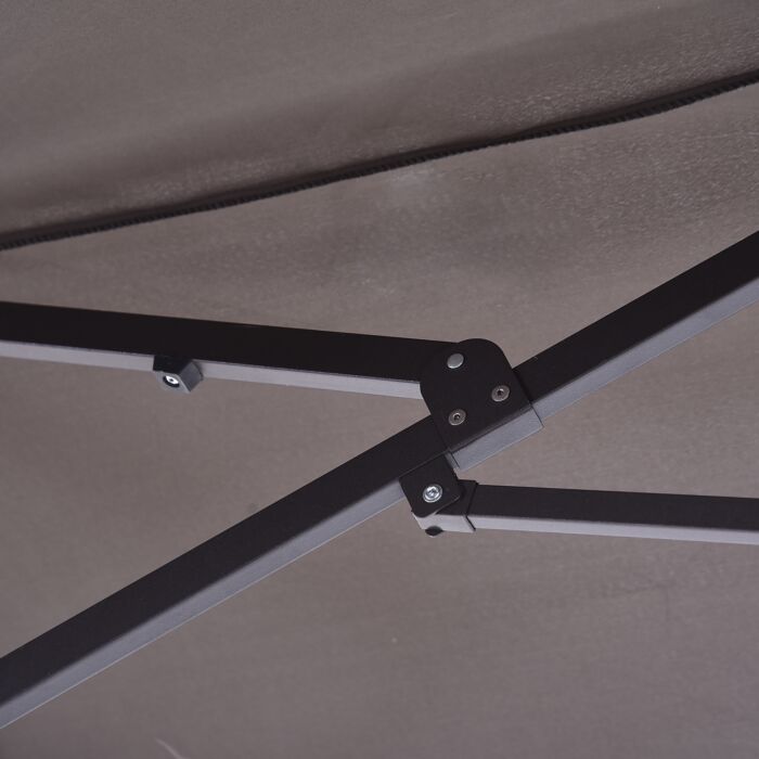 Outsunny 4.6m Garden Parasol Double-sided Sun Umbrella Patio Market Shelter Canopy Shade Outdoor Grey - No Base
