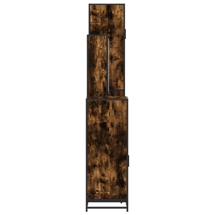 Vidaxl 4 Piece Bathroom Furniture Set Smoked Oak Engineered Wood