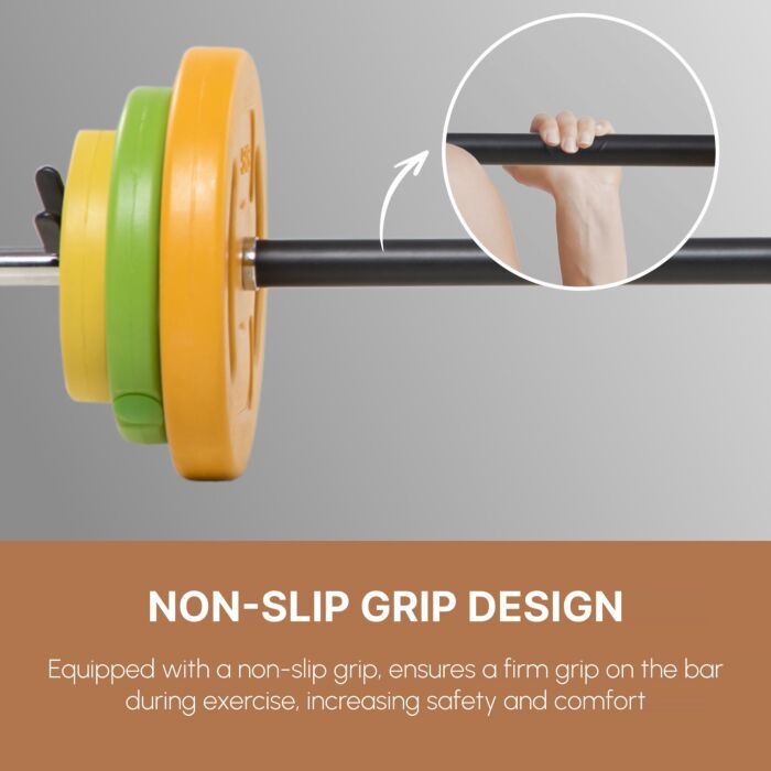 Homcom 20kg Barbell Weights Set, Adjustable Body Pump Weights With Non-slip Handle, For Women And Men Home Gym Strength Training