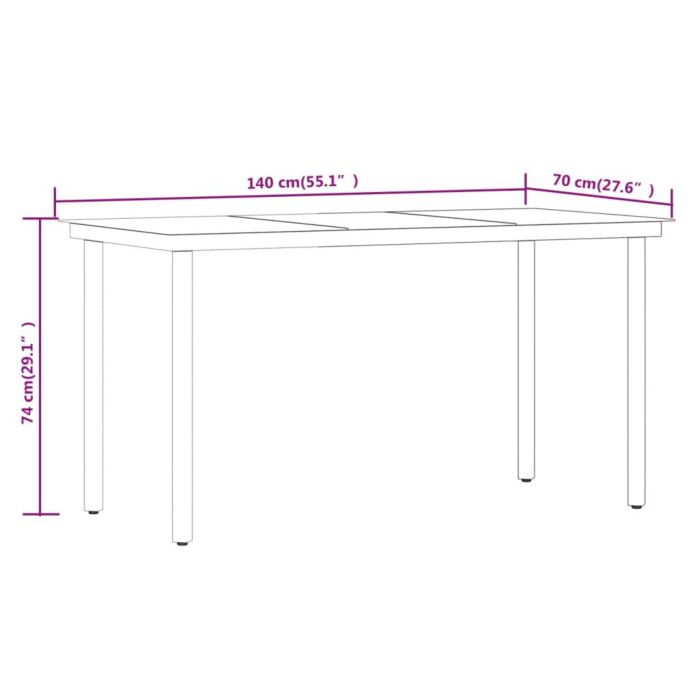 Vidaxl 7 Piece Outdoor Dining Set Black