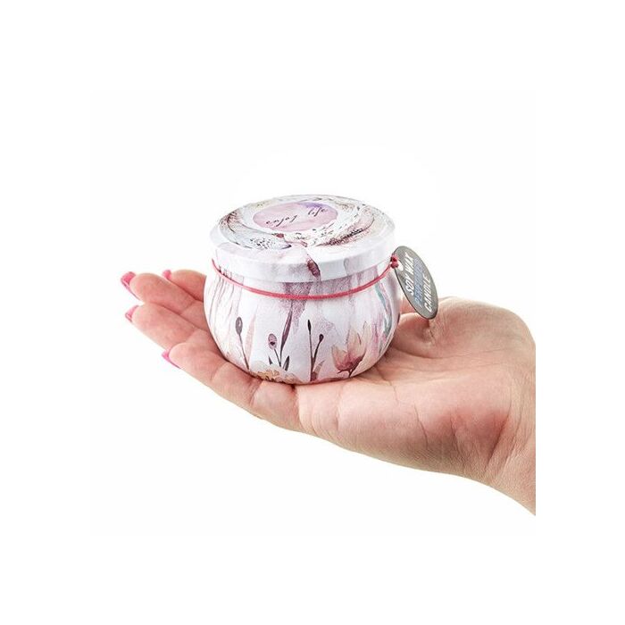 Art Tin Candle - Assorted Design - Friendly Messages - Parma Violet