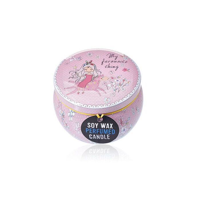 Art Tin Candle - Assorted Design - Friendly Messages - Parma Violet