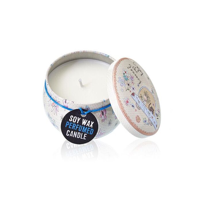Art Tin Candle - Assorted Design - Friendly Messages - Parma Violet