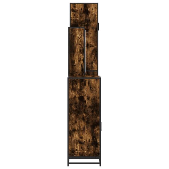 Vidaxl 4 Piece Bathroom Furniture Set Smoked Oak Engineered Wood