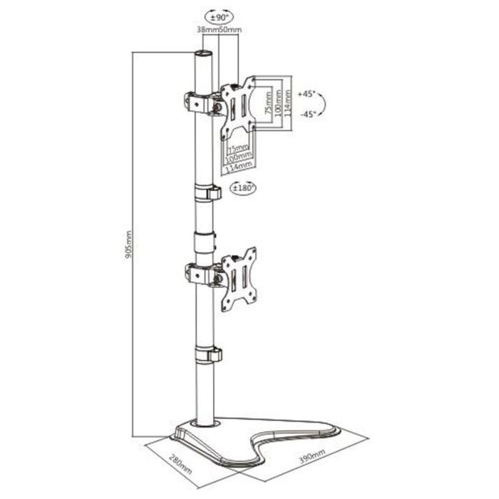 Dual Screen Vertical Monitor Mount
