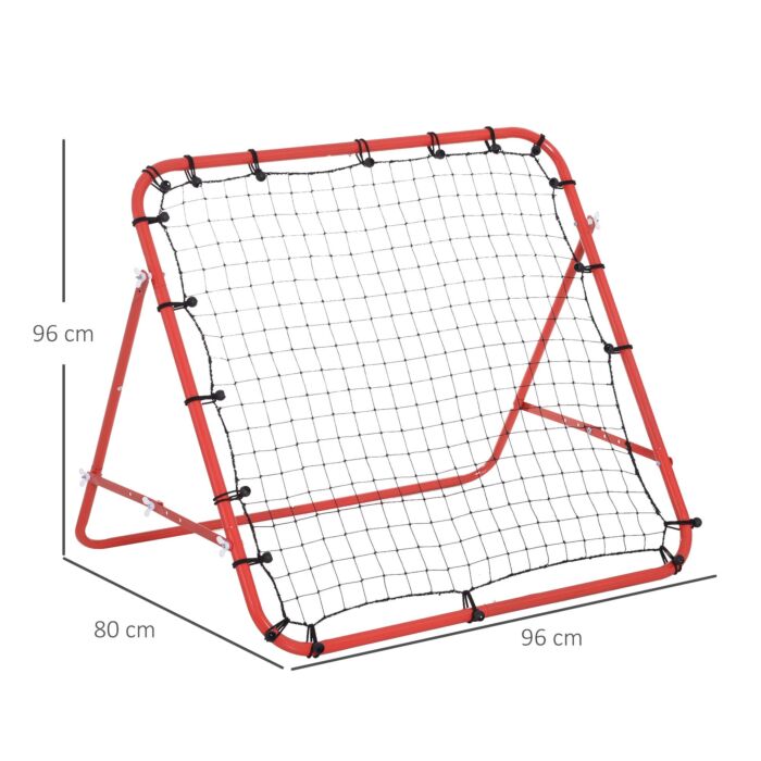 Homcom Rebounder Net W/pe Mesh Metal Tube, 96w X 80d X 96hcm- Red And Black